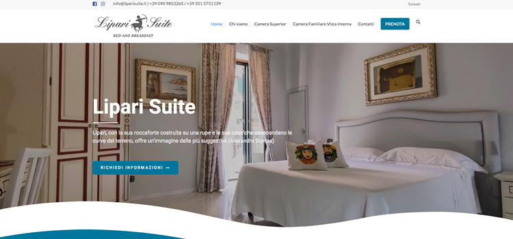 Lipari Suite B&B – Nuovo sito web per l’incantevole B&B sull’isola di Lipari